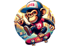 Cute Monkey Clipart - PNG File Product Image 1