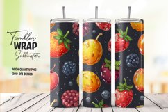 Fruits pattern tumbler wrap sublimation Product Image 1