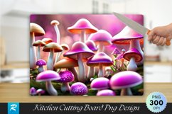 3D Mushrooms Cutting Board Sublimation Design Product Image 1