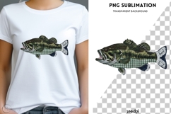 Patchwork Bass Fish PNG | Vintage Fishing Fish Clipart Product Image 1
