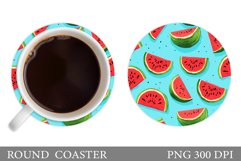 Watermelon Coaster Sublimation. Summer Coaster Design Product Image 1