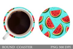 Watermelon Coaster Design. Summer Round Coaster Sublimation Product Image 1