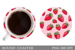 Strawberry Coaster Design. Berry Coaster Sublimation Product Image 1