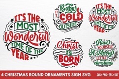 Christmas Round Ornaments Sign SVG Product Image 1