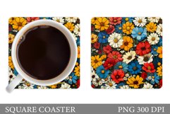 Flowers Coaster Design. Sublimation Coaster Flowers Product Image 1