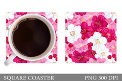 Flowers Coaster Sublimation. Summer Coaster Design Product Image 1
