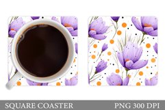 Flowers Crocus Coaster. Spring Flowers Coaster Sublimation Product Image 1