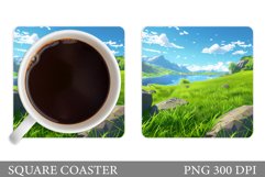 Summer Coaster Design. River Coaster Sublimation Product Image 1