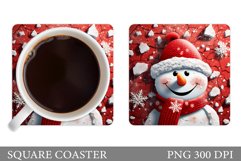 Snowman Coaster Sublimation. Snowman Square Coaster Design Product Image 1