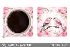 Birds Coaster Design. Birds Spring Coaster Sublimation Product Image 1