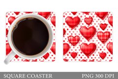 Hearts Coaster Design. Hearts Valentines Coaster Product Image 1