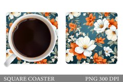 Flowers Coaster Design. Flowers Coaster Sublimation Product Image 1