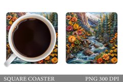 Mountains Coaster Design. Summer Coaster Sublimation Product Image 1