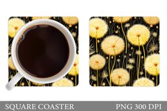 Dandelions Coaster Sublimation. Flowers Coaster Design Product Image 1