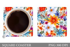 Flowers Coaster Design. Flowers Coaster Sublimation Product Image 1