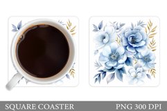 Flowers Coaster Design. Watercolor Flowers Coaster Product Image 1