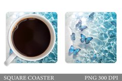 3D Butterflies Coaster. Sea Coaster Sublimation Product Image 1