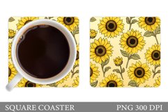 Sunflowers Coaster Design. Sunflowers Coaster Sublimation Product Image 1