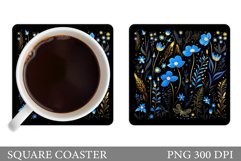 Wildflowers Coaster Design. Flowers Square Coaster Product Image 1