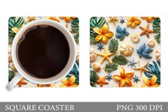 3D Sea Coaster Design. 3D Seashell Coaster Sublimation Product Image 1