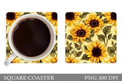 Sunflowers Coaster Design. Summer Coaster Sublimation Product Image 1