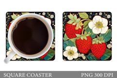 Strawberry Coaster Sublimation. Summer Coaster Design Product Image 1