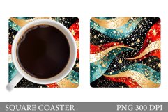Glitter Coaster Sublimation. Abstract Coaster Design Product Image 1