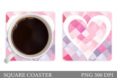 Heart Coaster Sublimation. Heart Square Coaster Design Product Image 1