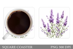 Lavender Coaster Sublimation. Summer Coaster Design Product Image 1