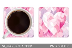 Heart Coaster Sublimation. Valentine Coaster Design Product Image 1