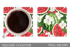 Watermelon Coaster Sublimation. Summer Coaster Design Product Image 1