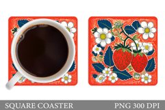 Strawberry Coaster Design. Summer Coaster Sublimation Product Image 1