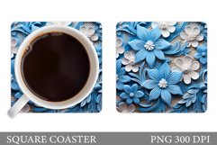 3D Flowers Coaster Design. Flowers Coaster Sublimation Product Image 1