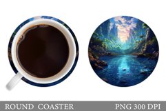 3D Mountains Coaster. 3D River Coaster Design Sublimation Product Image 1