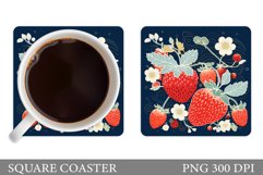 Strawberry Coaster Design. Berry Summer Coaster Sublimation Product Image 1