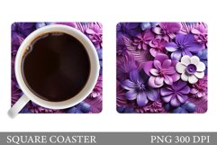 3D Flowers Coaster Design. Flowers Coaster Sublimation Product Image 1