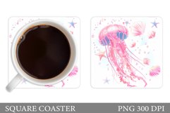 Jellyfish Coaster Design. Sea Coaster Sublimation Product Image 1