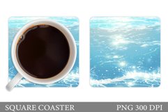 Sea Coaster Design. 3D Water Coaster Sublimation Product Image 1