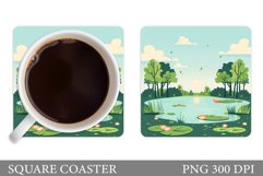Summer Coaster Design. River Coaster Sublimation Product Image 1