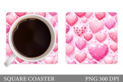 Hearts Coaster Design. Hearts Coaster Sublimation Product Image 1