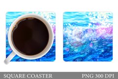 Sea Coaster Design. Water Coaster Sublimation Product Image 1