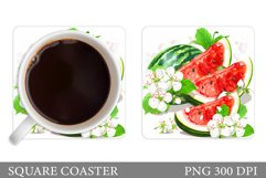 Watermelon Coaster Design. Watermelon Square Coaster Product Image 1
