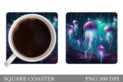 Jellyfish Coaster Sublimation. Jellyfish Coaster Design Product Image 1