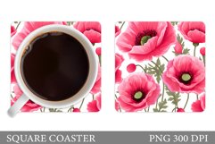 Poppies Coaster Sublimation. Summer Coaster Design Product Image 1