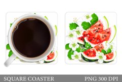 Watermelon Coaster Design. Summer Coaster Sublimation Product Image 1