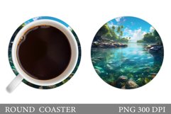 3D River Coaster Design. 3D Mountains Coaster Sublimation Product Image 1