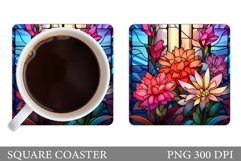 Flowers Coaster Design. Sublimation Coaster Flowers Product Image 1