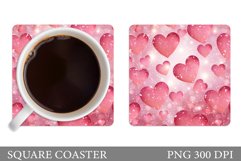 Shimmer Hearts Coaster. Hearts Coaster Sublimation Product Image 1