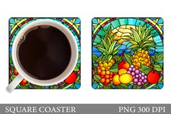 Stained Glass Fruits Coaster. Fruits Coaster Sublimation Product Image 1