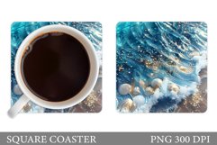 3D Sea Coaster Design. 3D Ocean Coaster Sublimation Product Image 1